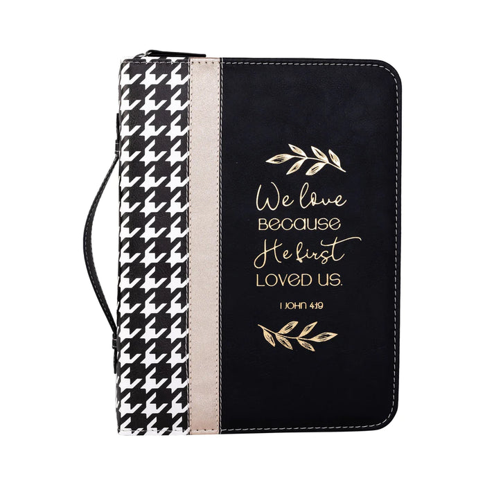 Bible Cover - Houndstooth with Gold