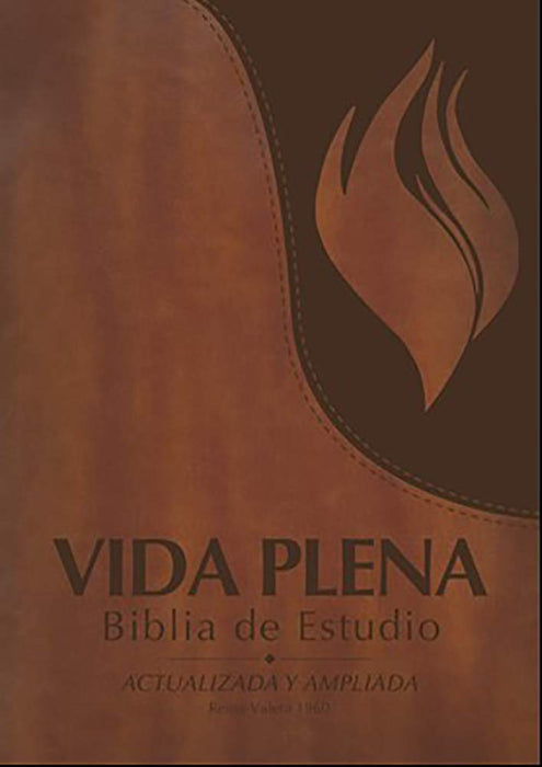 Biblia Vida Plena de Estudio, Actualizada y Ampliada con Índice.  Cafe, Reina Valera Revision 1960