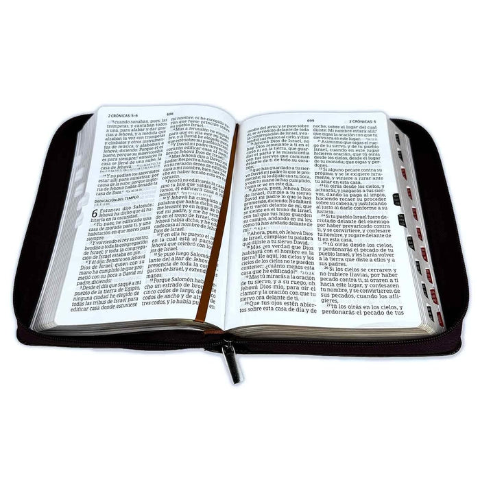 Biblia Letra Gigante Manual 14 puntos con cierre RV1960 caoba con indice Imitation Leather