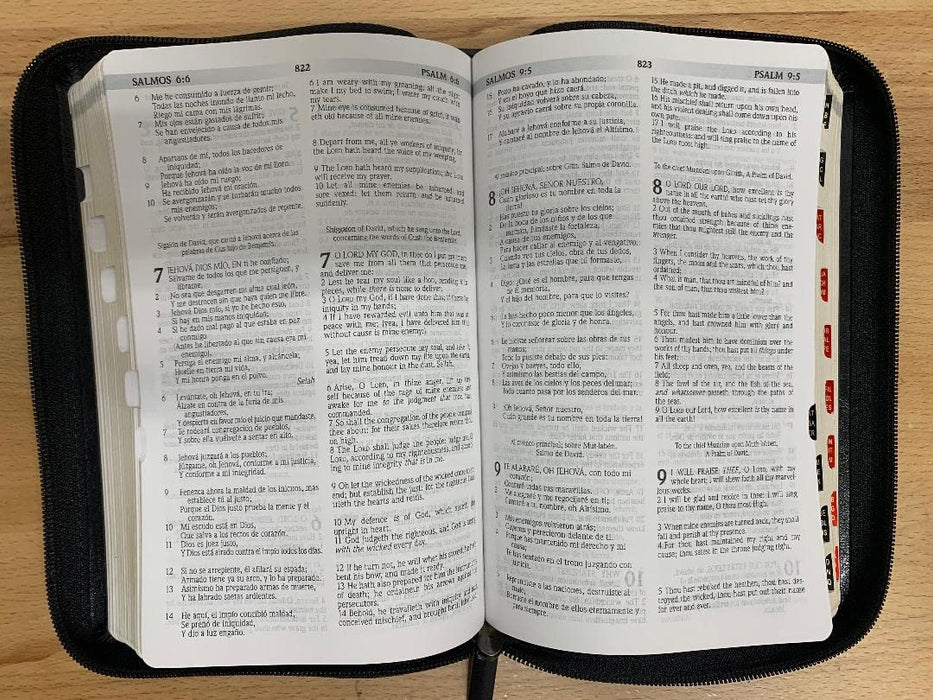 Biblia Bilingue/bilingual Bible Tamaño Personal Reina1960/kjv Cierre Indice Negro
