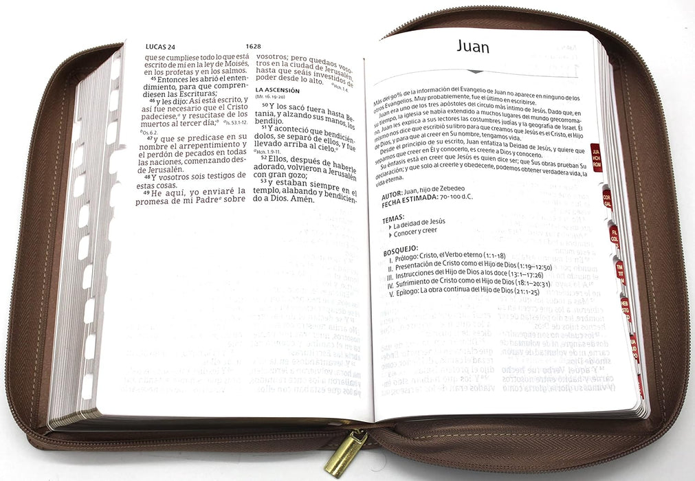 Biblia Letra Gigante para Mujer Manual 14 puntos con cierre RV1960 Rose Gold con indice Imitation Leather