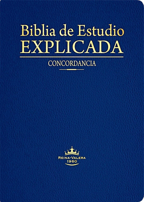 Biblia RVR1960 De Estudio Explicada (Piel Especial Azul) Indice Concordancia