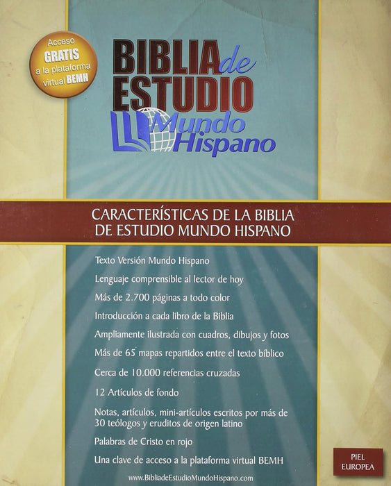 Biblia de Estudio Mundo Hispano (Tapa Piel Europea)