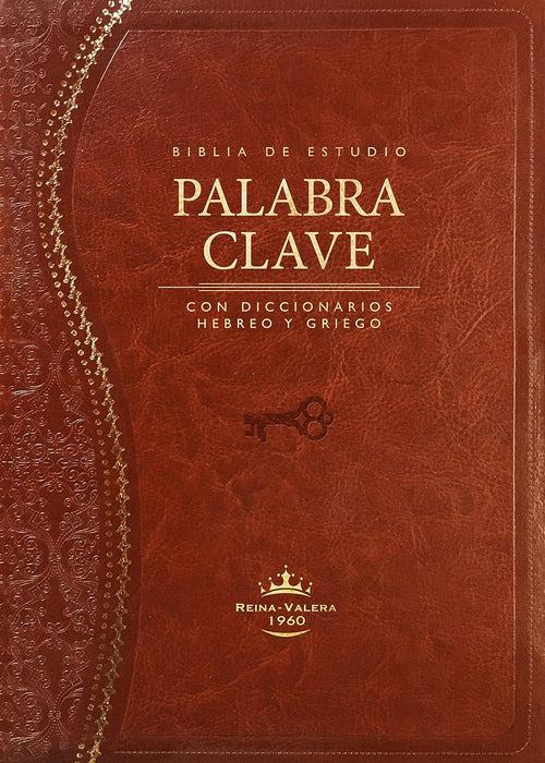 Biblia de Estudio Palabra Clave (Marron con Indice) (Spanish Edition) Leather Bound