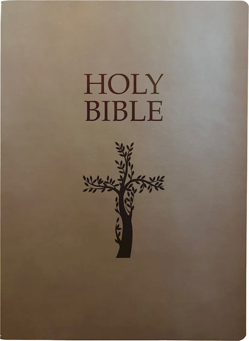 Bible - KJVER Holy Bible Cross Design Large Print-Coffee Ultrasoft