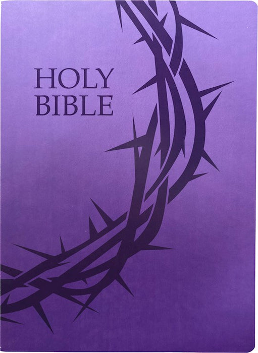 Bible - KJVER Holy Bible Crown of Thorns Design Large Print-Royal Purple Ultrasoft