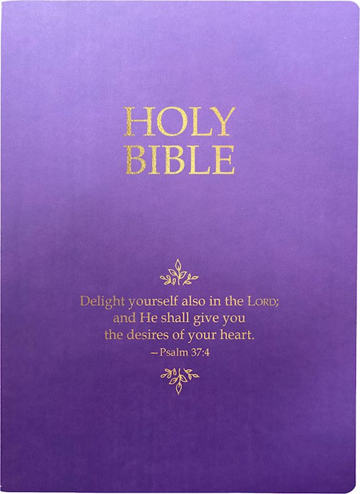 Bible - KJVER Holy Bible Delight Yourself In The Lord Life Verse Edition Large Print- Purple Ultrasoft