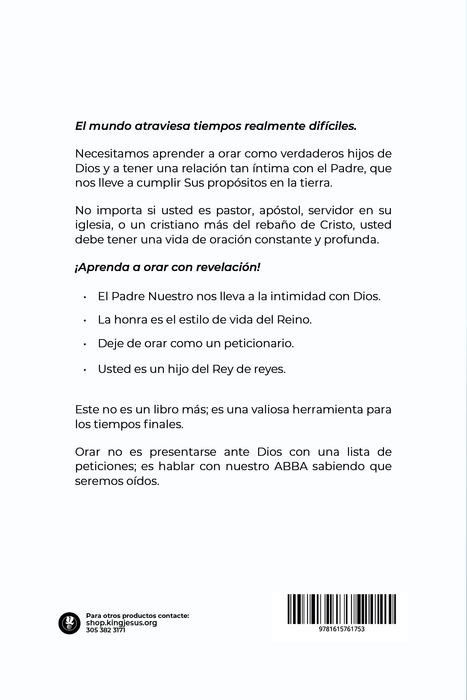 The back cover of a Spanish-language book, featuring black text on a white background with a barcode at the bottom.