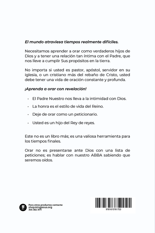 The back cover of a Spanish-language book, featuring black text on a white background with a barcode at the bottom.