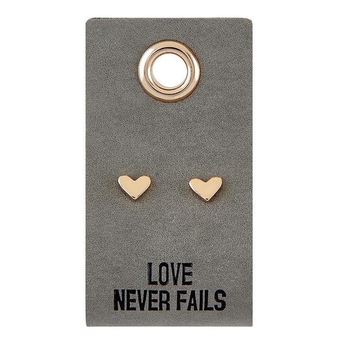 Earrings - Heart (Leather Tag)