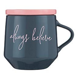Slant Mug with Coaster - Always Believe