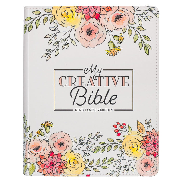 Bible - Pearlized White Faux Leather KJV My Creative Bible