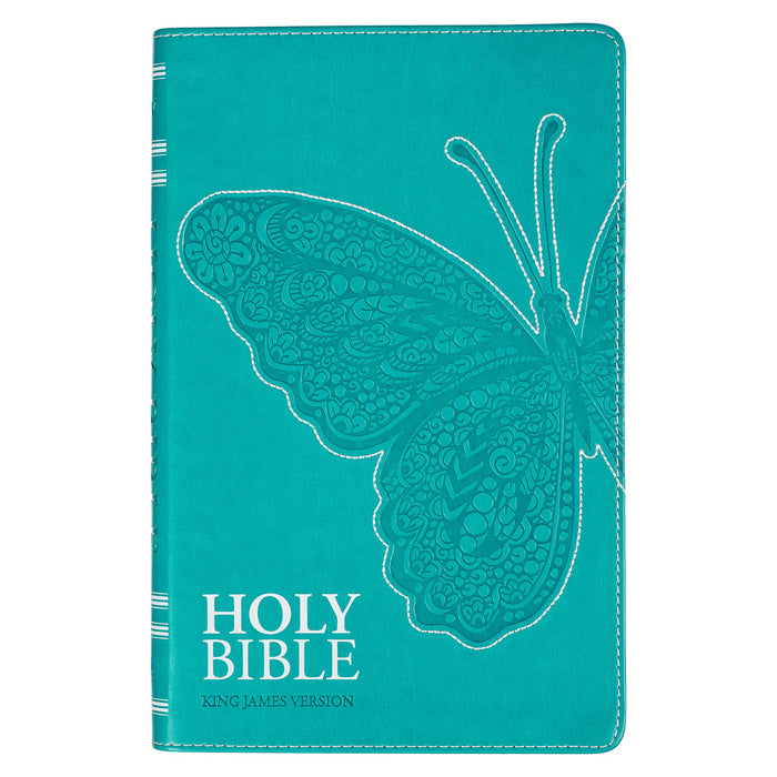 Bible - Teal Butterfly Faux Leather King James Version Gift Edition Bible