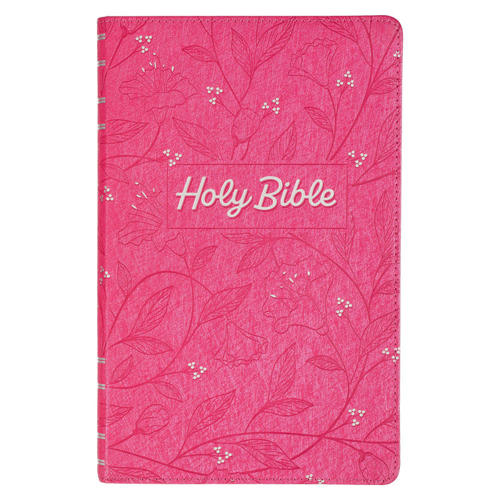 Bible - Pearlized Cherry Pink Faux Leather King James Version Gift Edition Bible