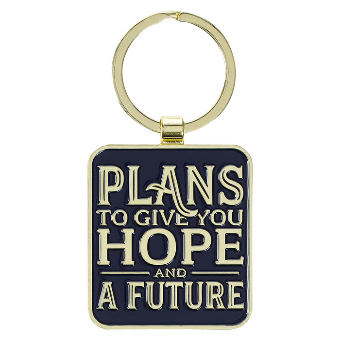 Keychain - Plans to Give You Hope Epoxy-coated Metal - Jeremiah 29:11