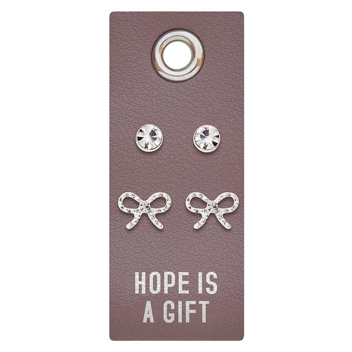 Earrings - Hope is a Gift (Leather Tag)