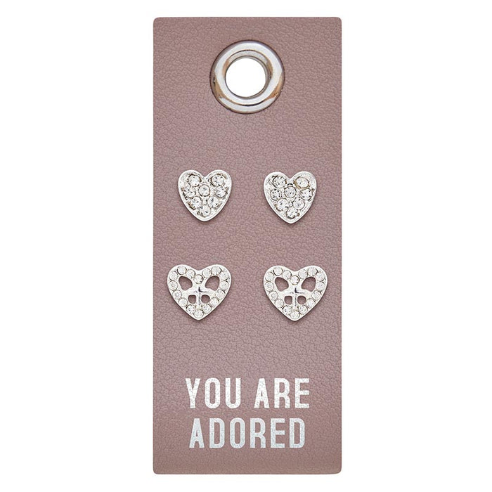 Earrings - You are Adored (Leather Tag)