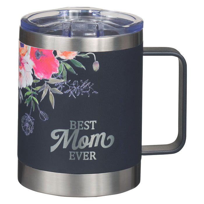 Mug - Best Mom Ever Navy Camp-style Stainless Steel Travel Tumbler