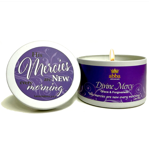 Divine Mercy - His Mercies are New Every Morning - Tin 8 Oz - Candle