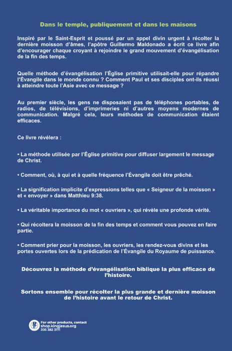 (French) La Méthode de Dieu pour Évangéliser le Monde - Livre (God's Method To Evangelize the World))
