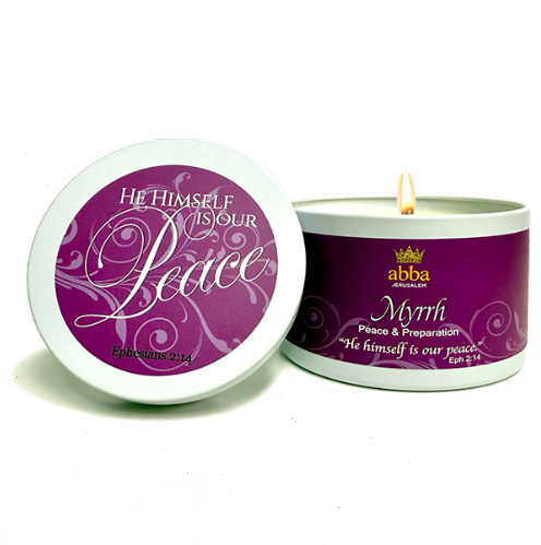 Myrrh - He Himself is Our Peace - Tin 8 Oz - Candle