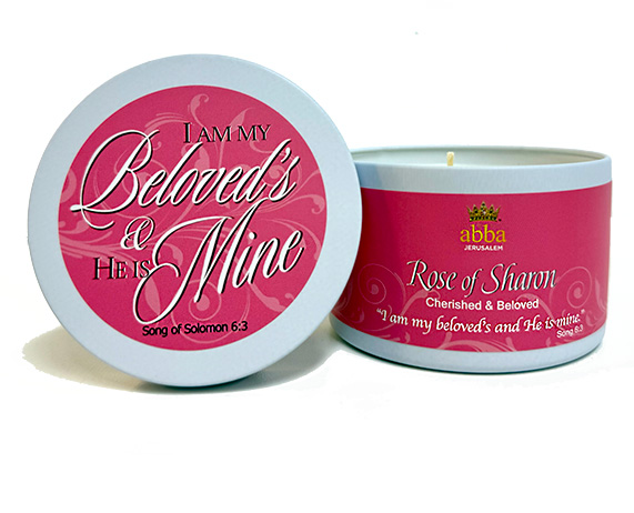 Rose of Sharon - I am my Beloved's and He is mine -Tin Candle - 8 Oz