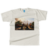 A light beige crewneck t-shirt featuring a rectangular graphic print of a classical painting depicting Jesus and his disciples around a campfire. King Jesus Ministry Apparel

