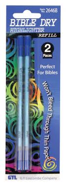 Bible Dry Highlighter Refill Blue
