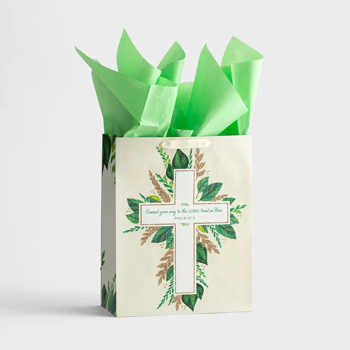Gift Bag - Commit Your Way to the Lord - Large Gift Bag with Tissue