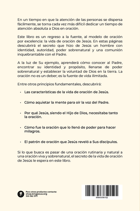 La Vida de Oración de Jesús Aprendiendo a Orar como Hijos - Libro