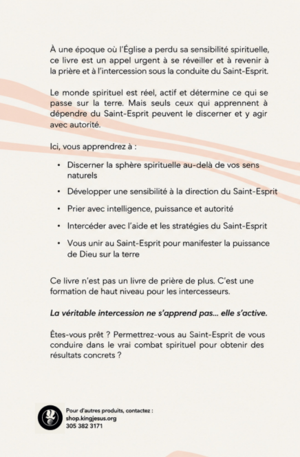 Livre chrétien français « Prière et Intercession Conduites par le Saint-Esprit » de Guillermo Maldonado, Livre 4 de la série End Time Prayer and Intercession Movement de la King Jesus Bible School.