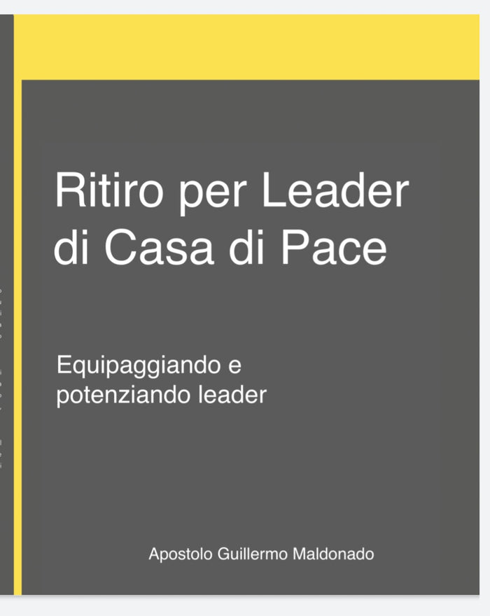 (Italian) Ritiro per Leader di Casa di Pace - Manuale - Digital Version (House of Peace Leaders Retreat)