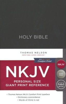 NKJV Comfort Print Reference Bible NKJV, Personal Size Giant Print, Hardcover, Black