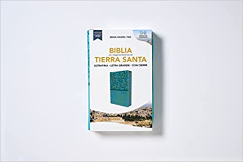 Biblia Reina-Valera 1960, Tierra Santa, Ultrafina letra grande, Leathersoft, Turquesa, con cierre (Spanish Edition) Imitation Leather