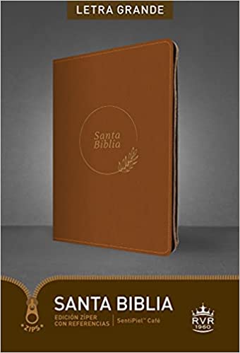 Biblia RVR60, Edición Zíper Con Referencias, Letra Grande Cafe