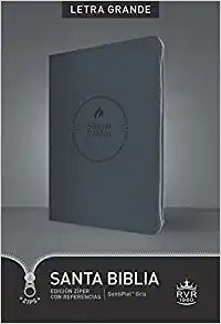 Biblia RVR60, Edición Zíper Con Referencias, Letra Grande Gris