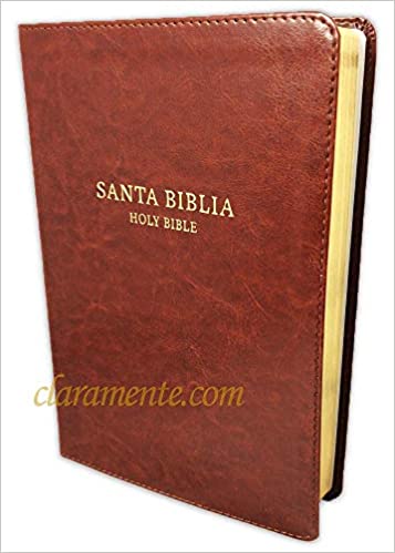 Biblia Bilingüe, Reina-Valera 1960 RVR60 con King James Version KJV, imitación piel, chocolate