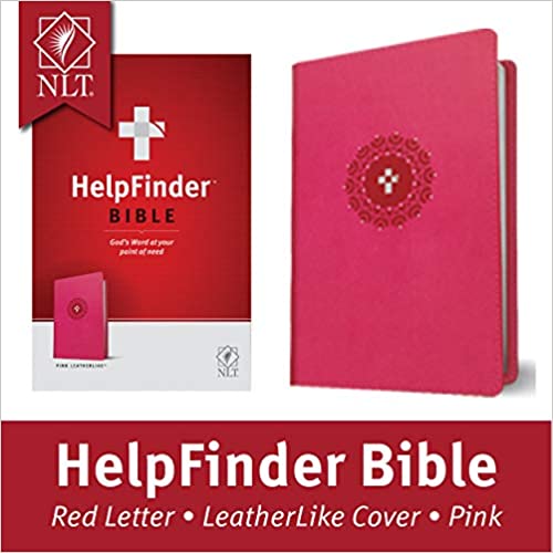 HelpFinder Bible NLT (Red Letter, LeatherLike, Pink): God’s Word at Your Point of Need