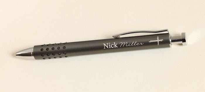 Engravable Pen-Ballpoint-Aluminum-Gunmetal/Silver