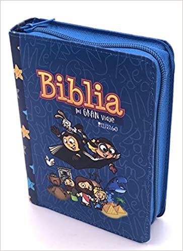 Biblia Mi Gran Viaje Reina Valera 1960 imitación Piel Azul Con Cierre