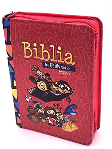 Biblia Mi Gran Viaje Reina Valera 1960 imitación Piel Con Cierre Rojo