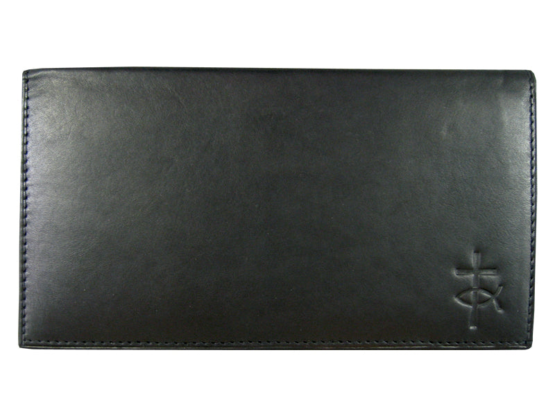 Checkbook Cover Leather Black