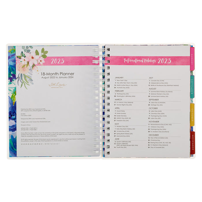 2023 The Best is Yet to Come Wirebound 18-month Planner with Elastic Closure