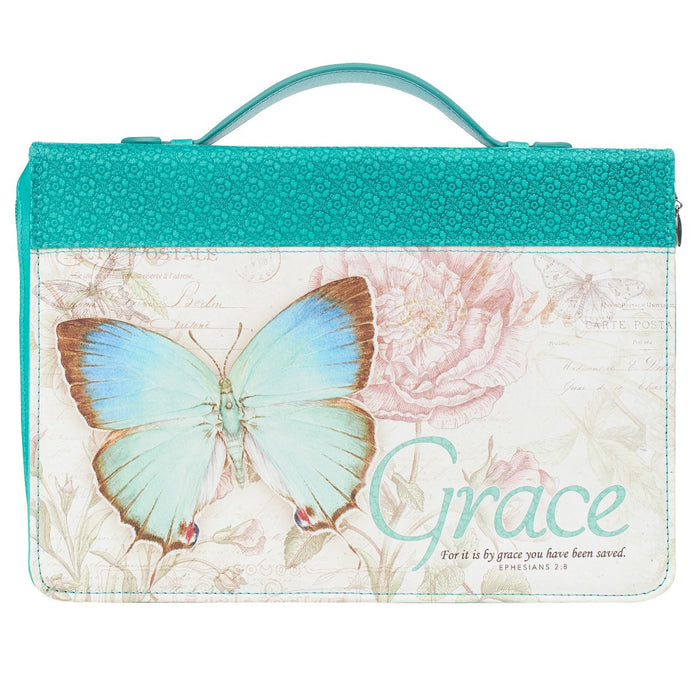 "Grace" Bible Cover In Teal