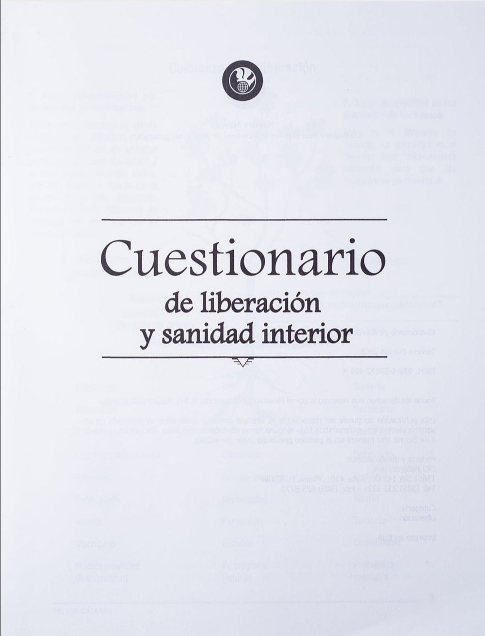 Cuestionario De Liberación y Sanidad Interior - Manual