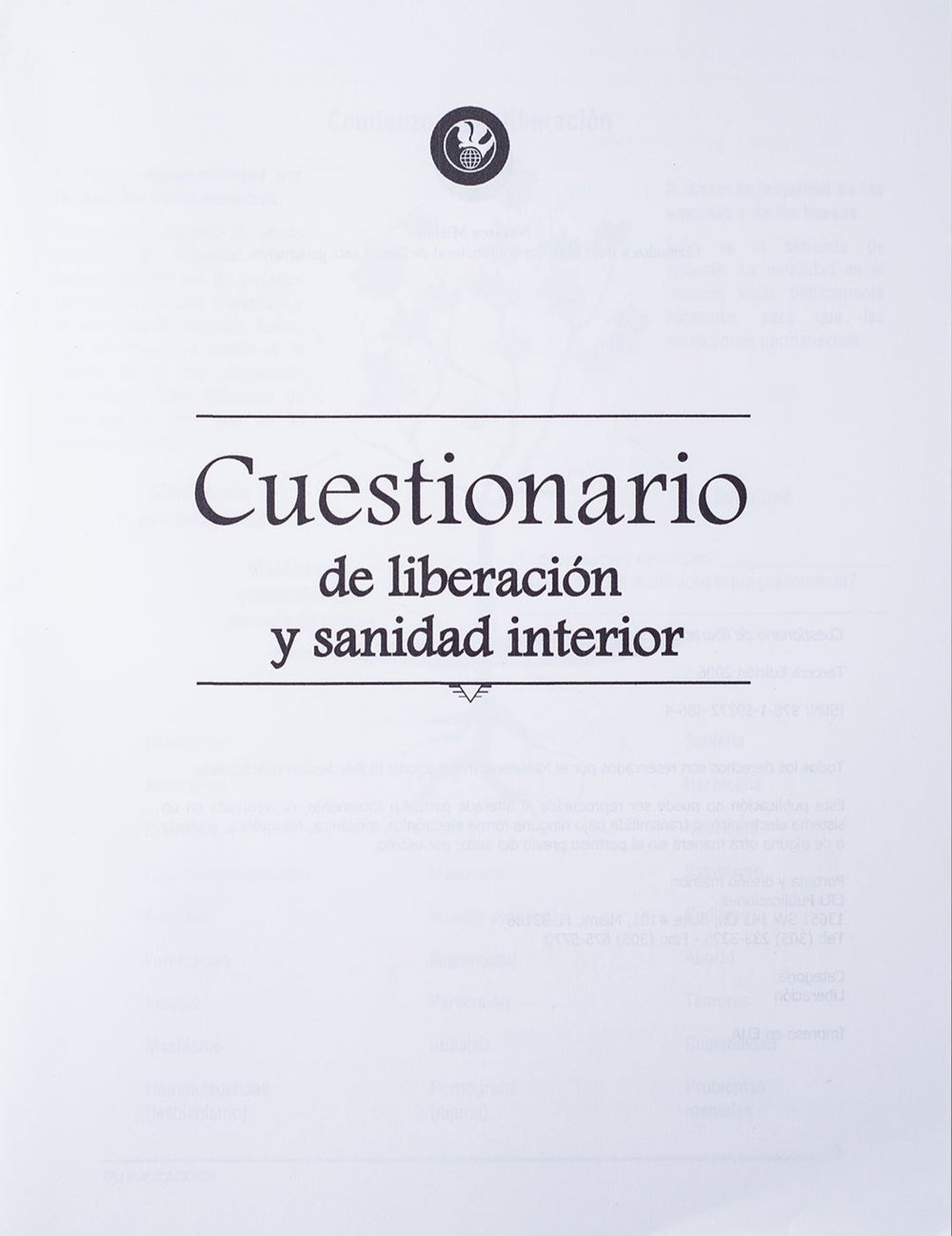 Cuestionario de Liberación y Sanidad Interior - Manual Digital