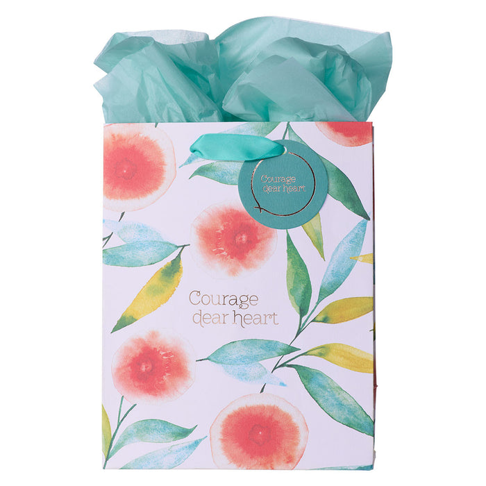 Orange Blossoms Courage Dear Heart Medium Gift Bag