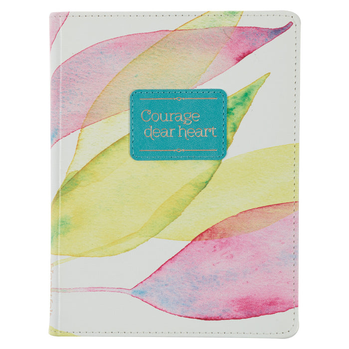 Courage Dear Heart Citrus Leaves Handy-size Faux Leather Journal