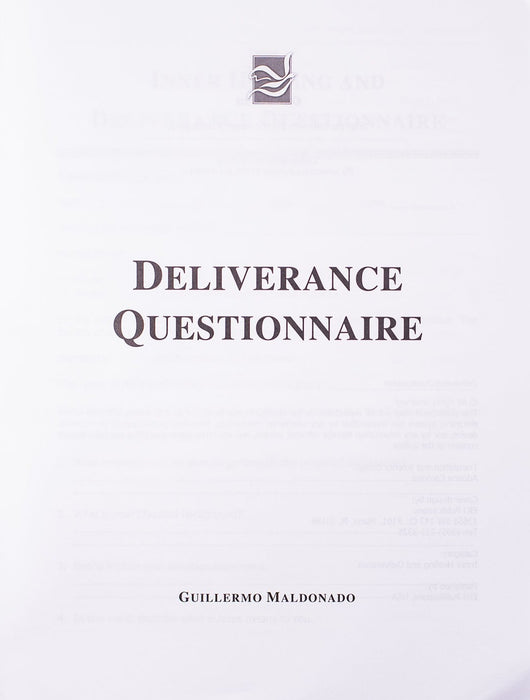 Inner Healing and Deliverance Questionnaire - Digital Manual