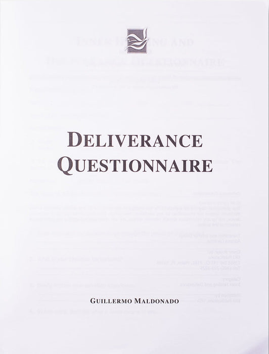 Inner Healing and Deliverance Questionnaire - Manual